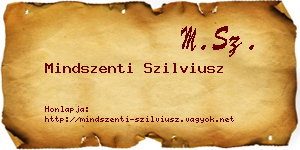 Mindszenti Szilviusz névjegykártya